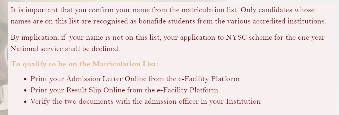 Requirements to Be on the JAMB Matriculation List in 2025/2026